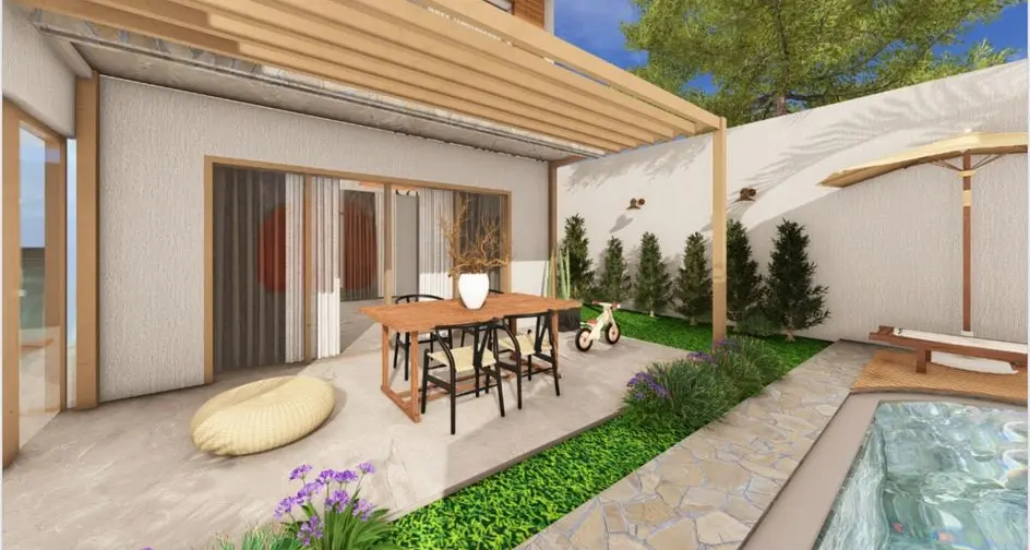 Shaded terrace